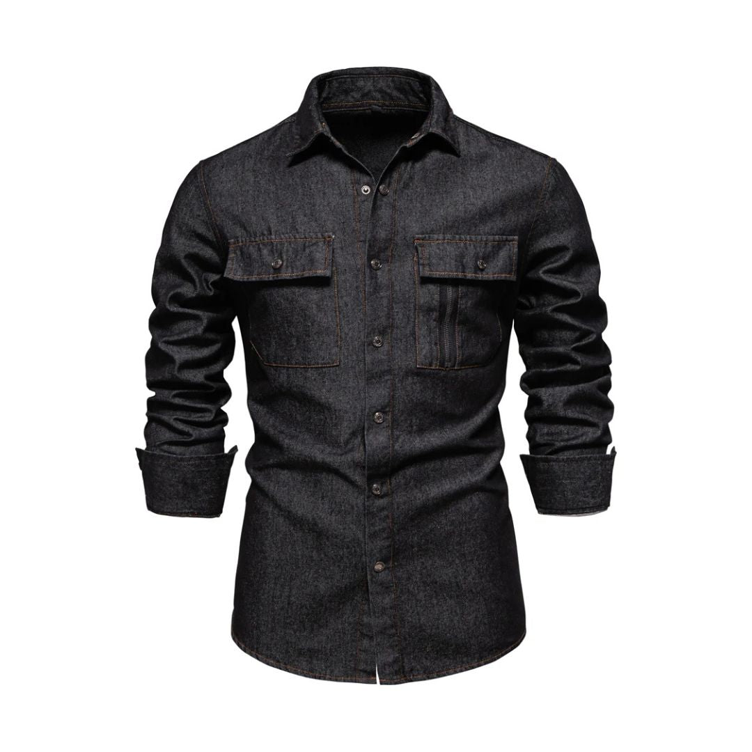 Casual Denim Shirt With Pockets