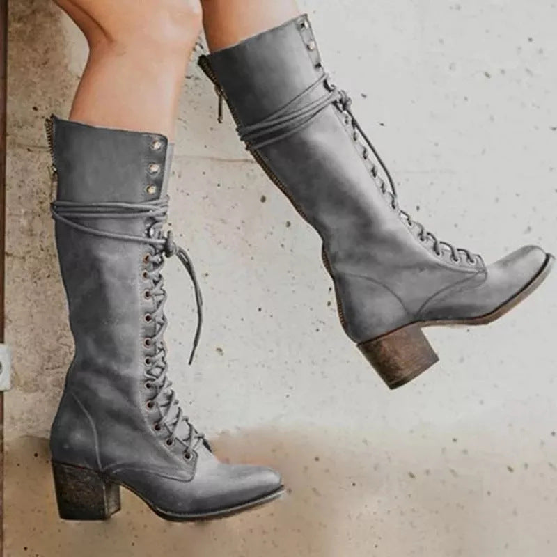 Aurelia | Lace-Up Women's Knee High Boots