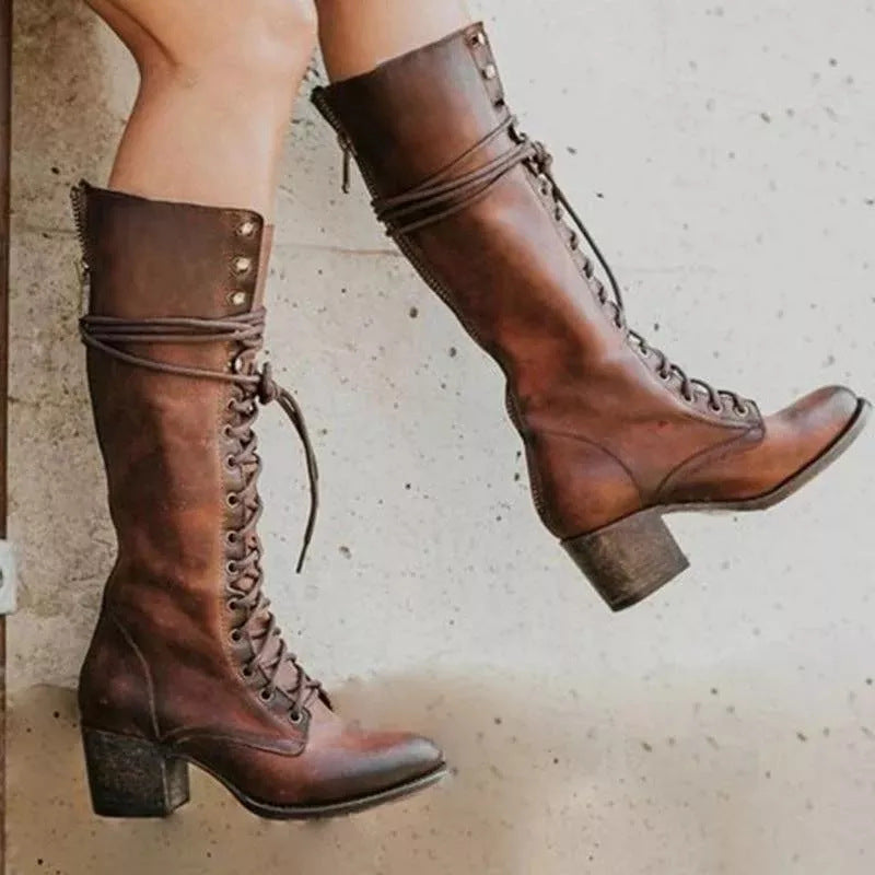 Aurelia | Lace-Up Women's Knee High Boots