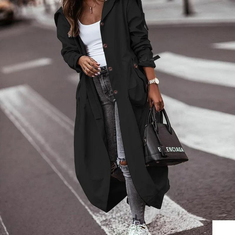 Karylle | Women's Chic Long Waterproof Coat – Lightweight Rain Jacket with Elegant Longline Design