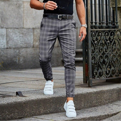 Chinos – Breathable Blend Checked Pattern And Flexible Shape