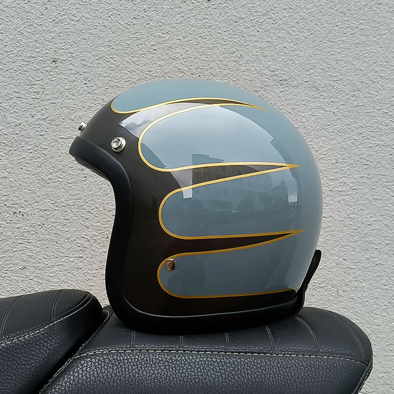 Classic Vintage Motorcycle Helmet DOT ECE Approved