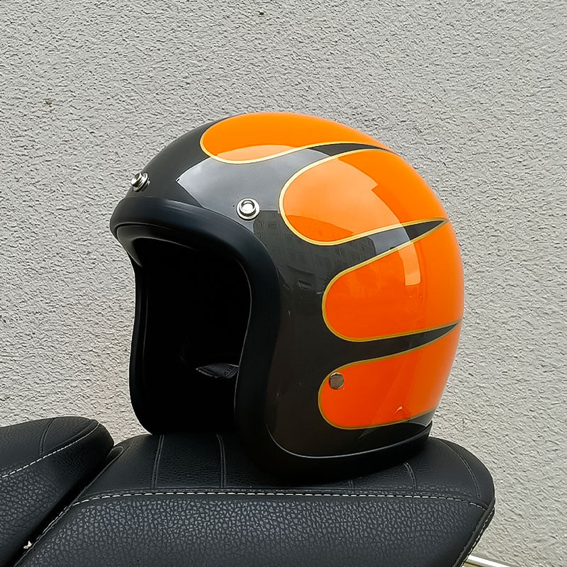 Classic Vintage Motorcycle Helmet DOT ECE Certified