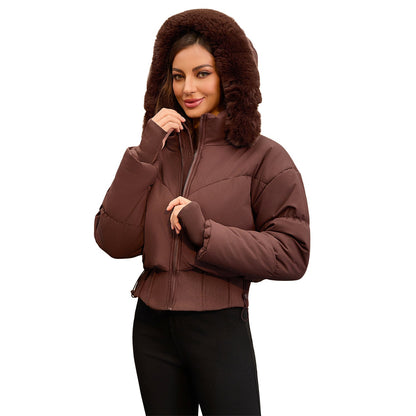 Claire | Cropped Down Jacket with Detachable Fur Collar