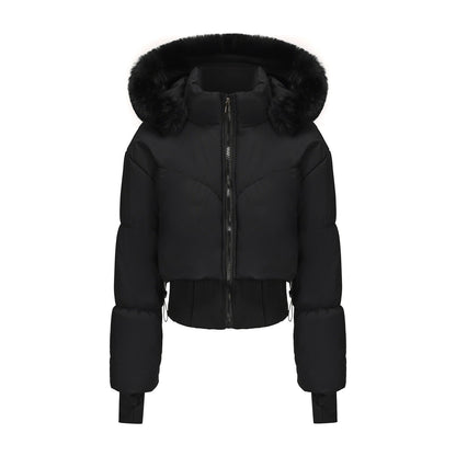 Claire | Cropped Down Jacket with Detachable Fur Collar