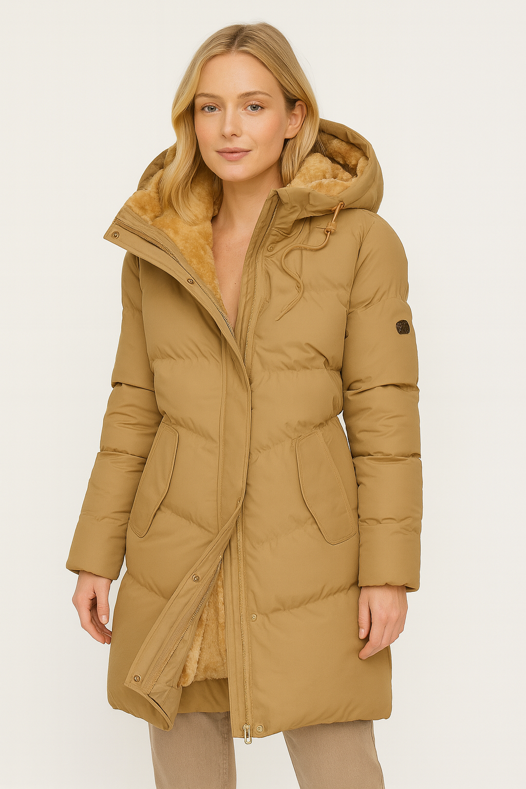 Carla | Long Padded Winter Coat with Fleece Lining