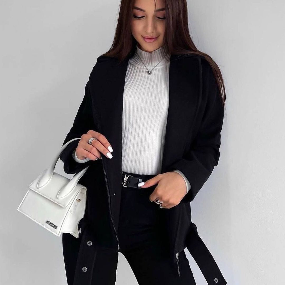 Vienne | Trendy Women's Mid-Calf Jacket with Asymmetrical Zip