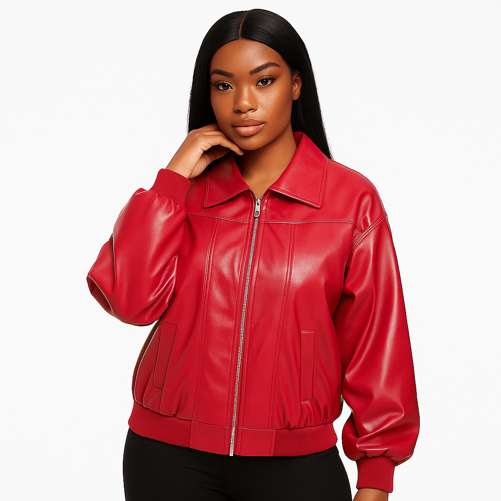 Clarisse | Women's Trendy Oversized Leather Jacket for Cold Weather