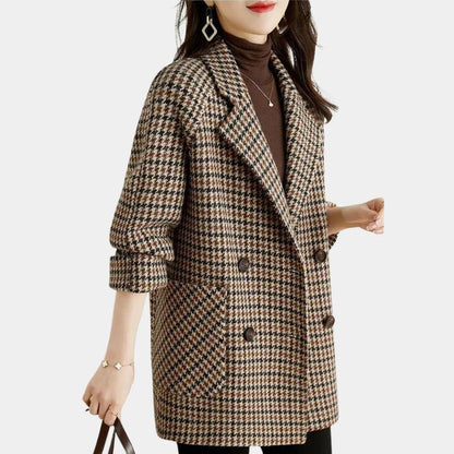 Timeless Two-Button Ladies Wool Winter Coat - BritishElegance