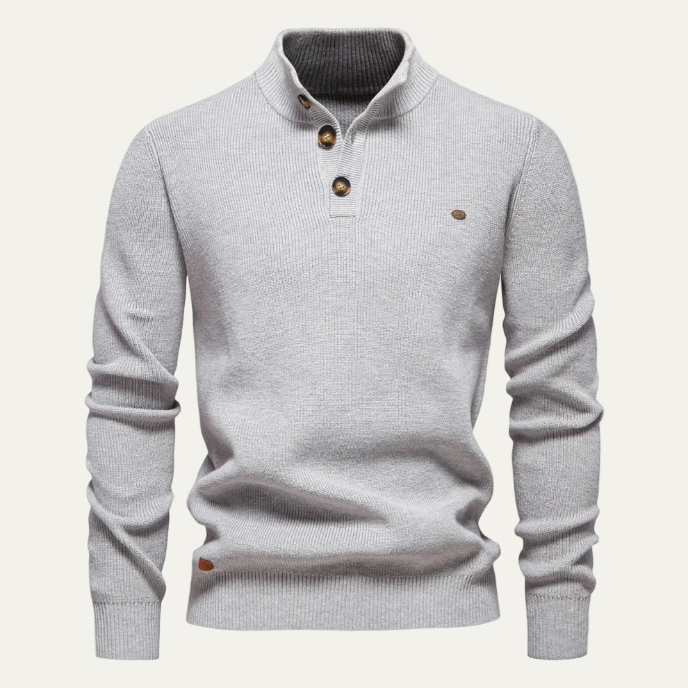 Men’s Textured Henley Knit Sweater