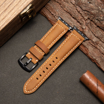 Classic Brown Leather Watch Strap — Textured Finish