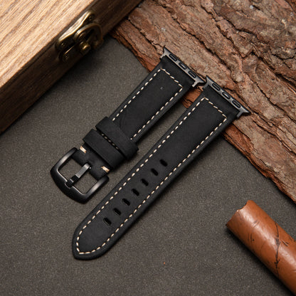 Classic Brown Leather Watch Strap — Textured Finish