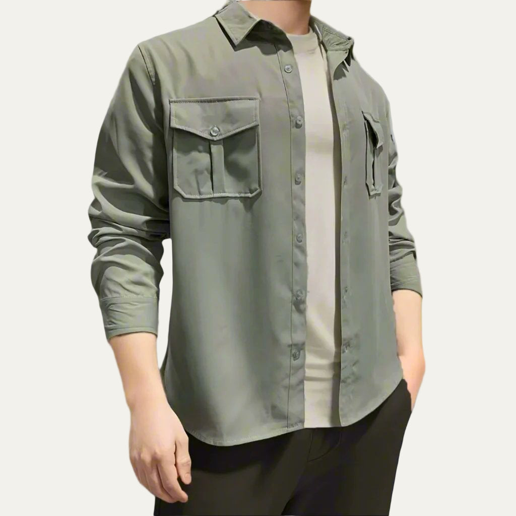 Men’s Dual Pocket Casual Shirt Jacket