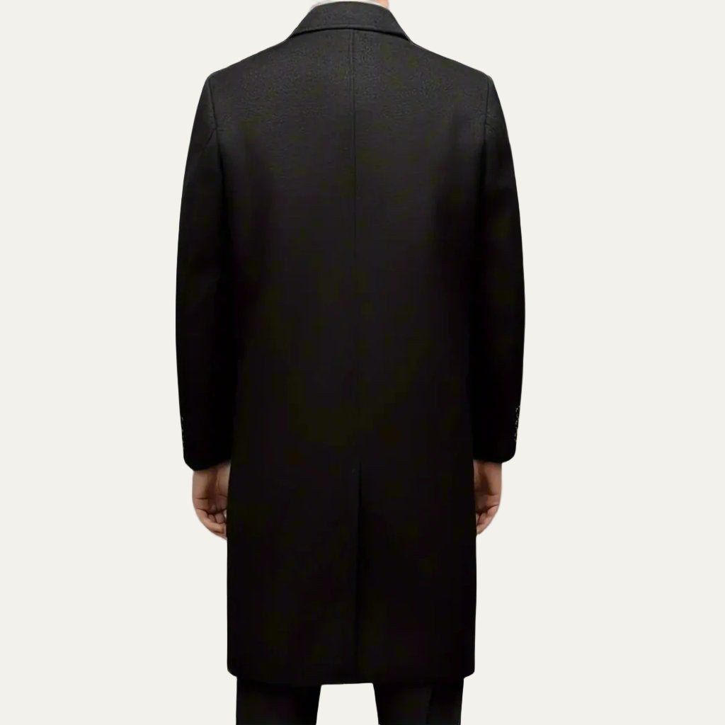 Men’s Classic Long Wool Single Breasted Topcoat