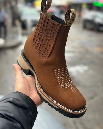Classic Unisex Cowboy Boots in PU Material – Comfortable Western Style for Men and Women