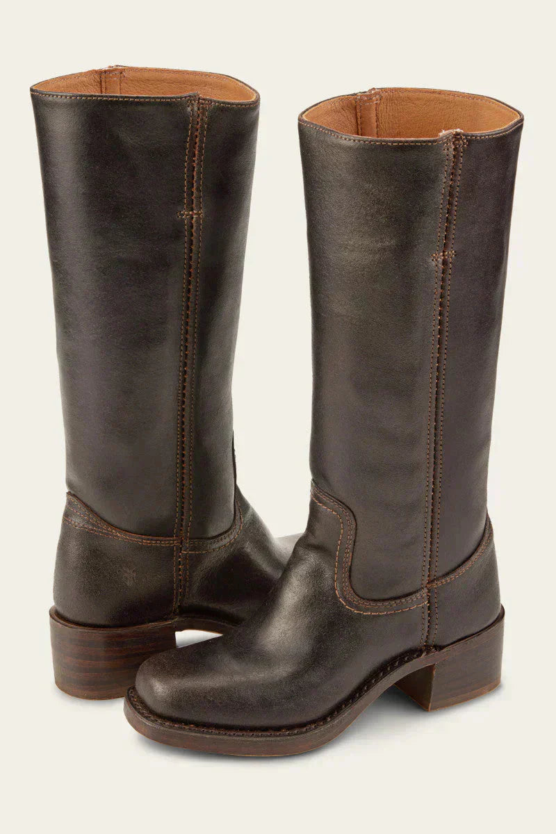 Classic Women's Knee High Black Boots with Block Heel – Durable and Timeless Design