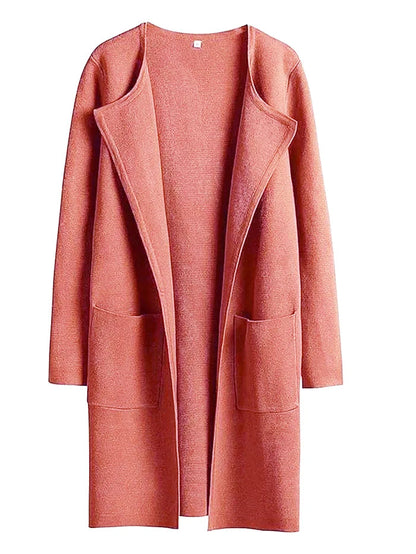 Whitney | Women’s Wool Blend Coat – Classic Knee-Length Design with Wide Lapel for Everyday Elegance