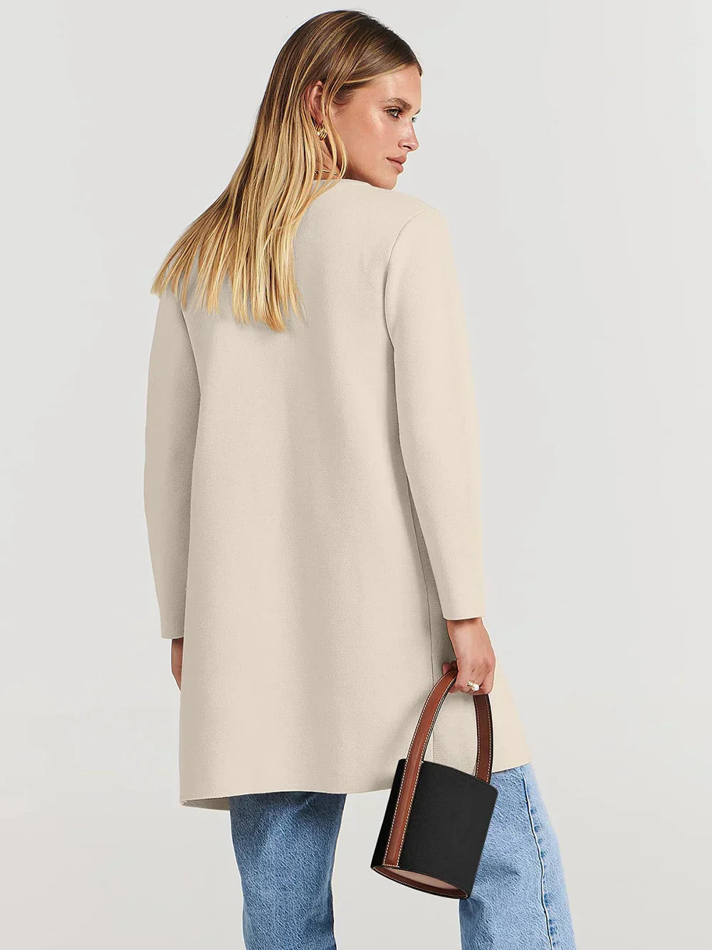 Whitney | Women’s Wool Blend Coat – Classic Knee-Length Design with Wide Lapel for Everyday Elegance