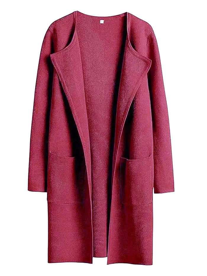 Whitney | Women’s Wool Blend Coat – Classic Knee-Length Design with Wide Lapel for Everyday Elegance