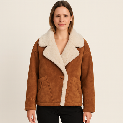 Clea | Luxurious Teddy Coat with Lapel Collar