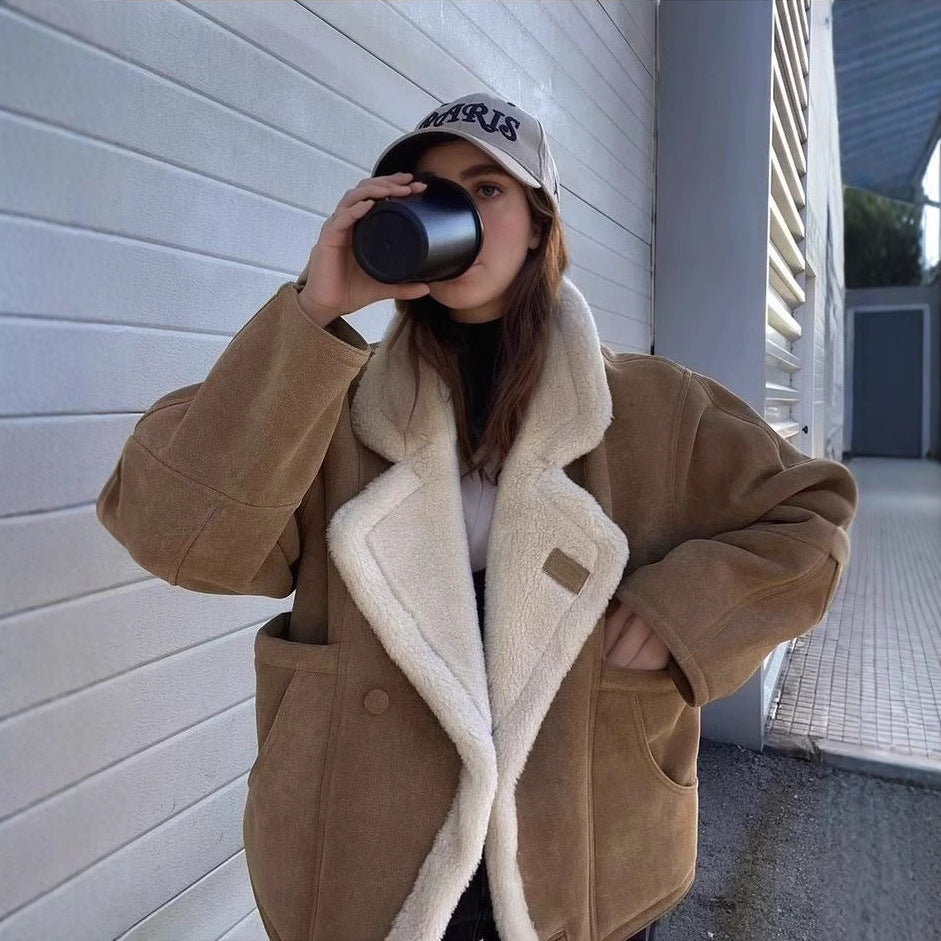 Clea | Luxurious Teddy Coat with Lapel Collar