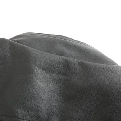 PU leather jacket with stand-up collar for women
