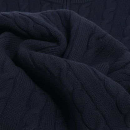 Men’s Old Money Cable Knit Quarter Zip Pullover