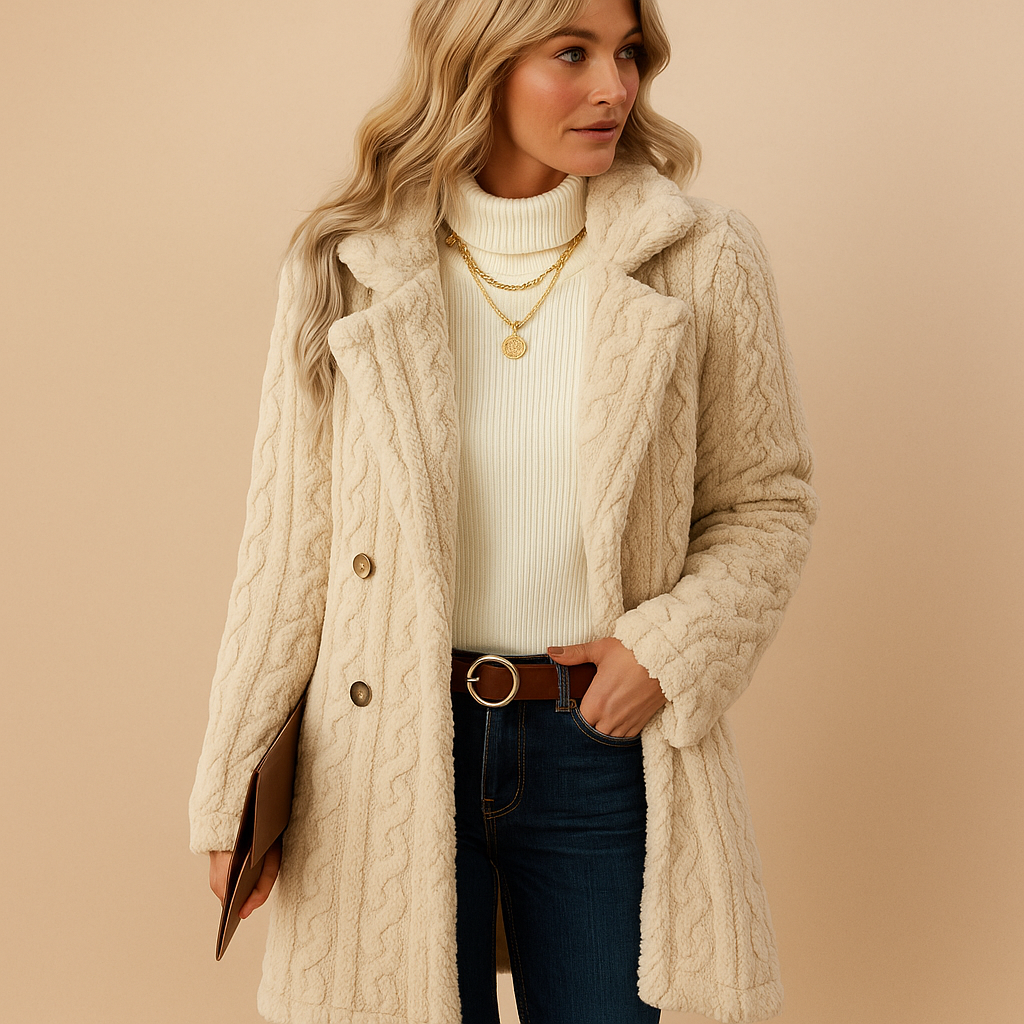Coat - Structured Silhouette Polyester Blend & Warm Lining