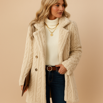 Coat - Structured Silhouette Polyester Blend & Warm Lining