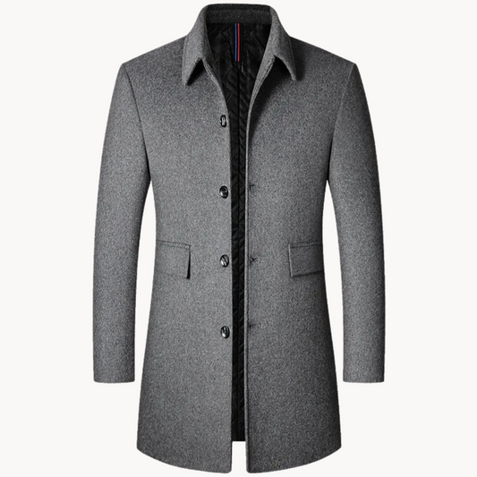 Coat - Blend Fabric Long Cut & Structured Shape For Layering