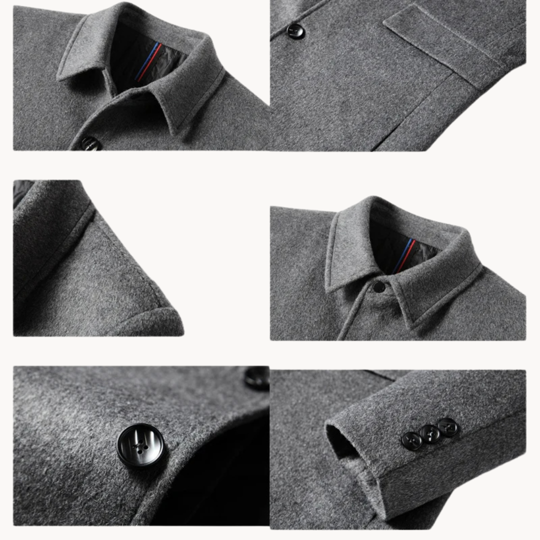 Coat - Blend Fabric Long Cut & Structured Shape For Layering