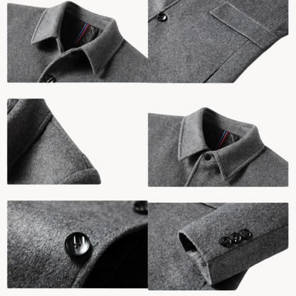 Coat - Blend Fabric Long Cut & Structured Shape For Layering