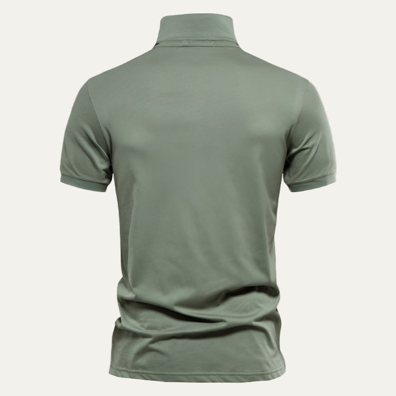 Men’s Pique Polo Shirt with Embroidered Crest