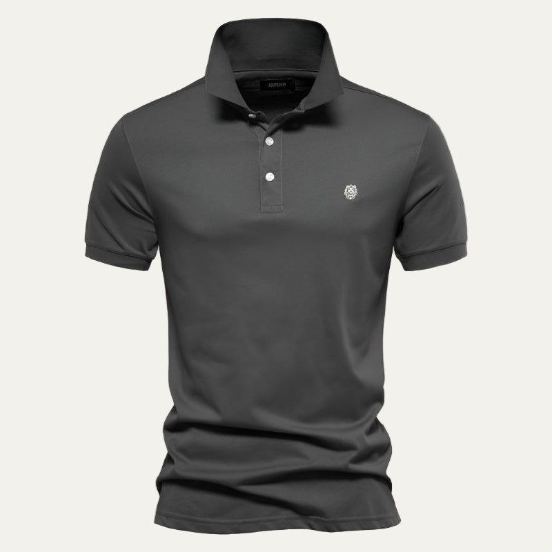 Men’s Pique Polo Shirt with Embroidered Crest
