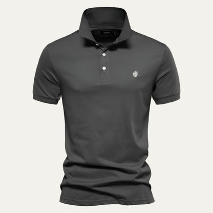 Men’s Pique Polo Shirt with Embroidered Crest