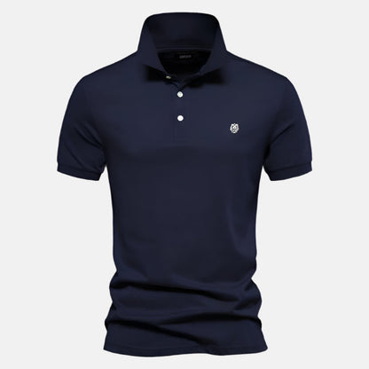 Men's Classic Short Sleeve Polo Shirt with Breathable Cotton Fabric