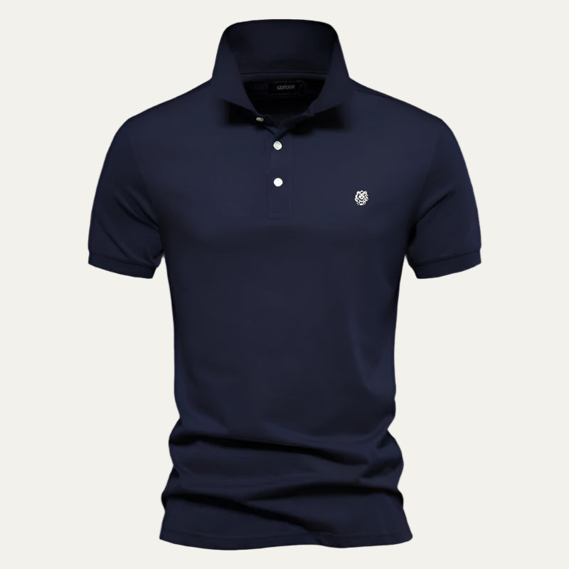 Men’s Pique Polo Shirt with Embroidered Crest