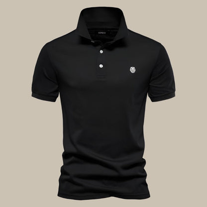 Men's Classic Short Sleeve Polo Shirt with Breathable Cotton Fabric