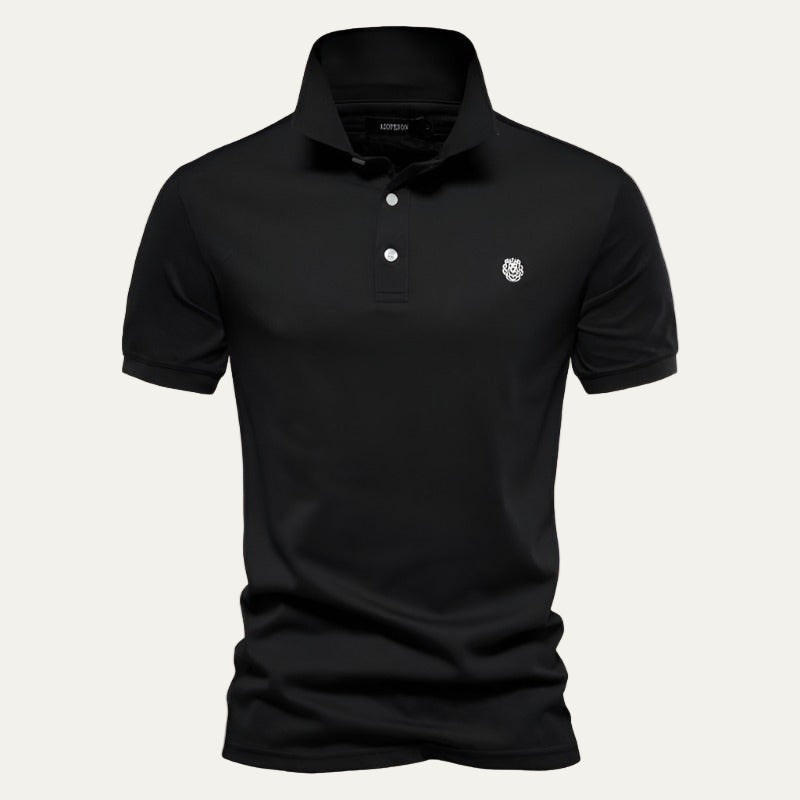 Men’s Pique Polo Shirt with Embroidered Crest