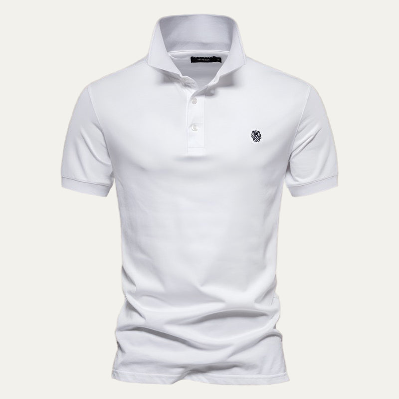 Men’s Pique Polo Shirt with Embroidered Crest