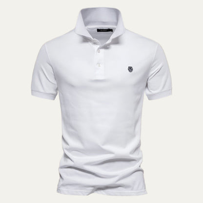 Men’s Pique Polo Shirt with Embroidered Crest