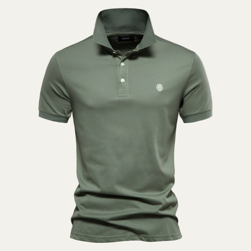 Men’s Pique Polo Shirt with Embroidered Crest