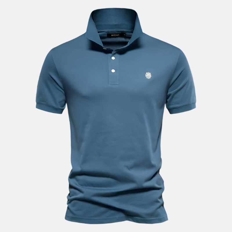 Men’s Pique Polo Shirt with Embroidered Crest