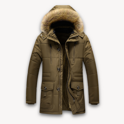 Men’s Waterproof Winter Jacket - Faux Fur Hood