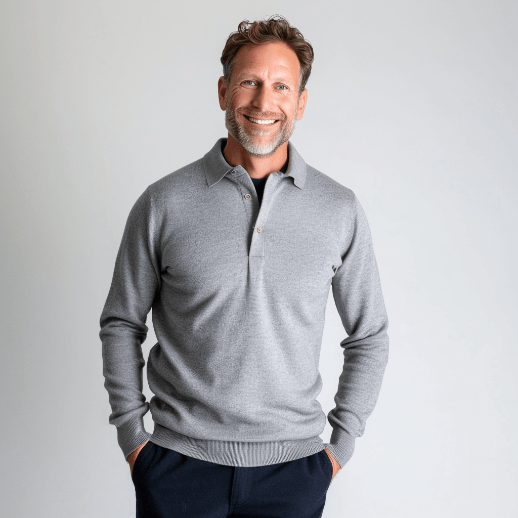 Classic Men's Winter Polo Sweater - BritishElegance