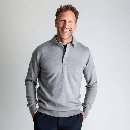 Classic Men's Winter Polo Sweater - BritishElegance