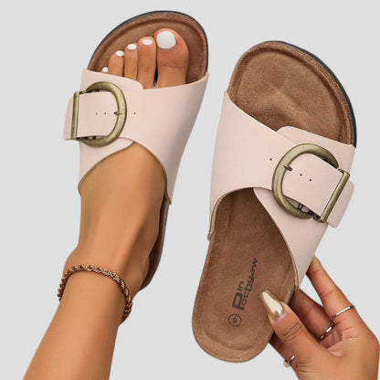 Women’s Buckle Strap Beach Slippers