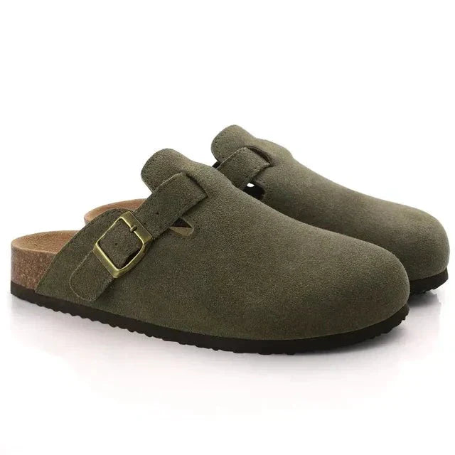 Luxury Leather Slip On Shoes - Comfortable Mule Clogs
