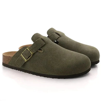 Luxury Leather Slip On Shoes - Comfortable Mule Clogs