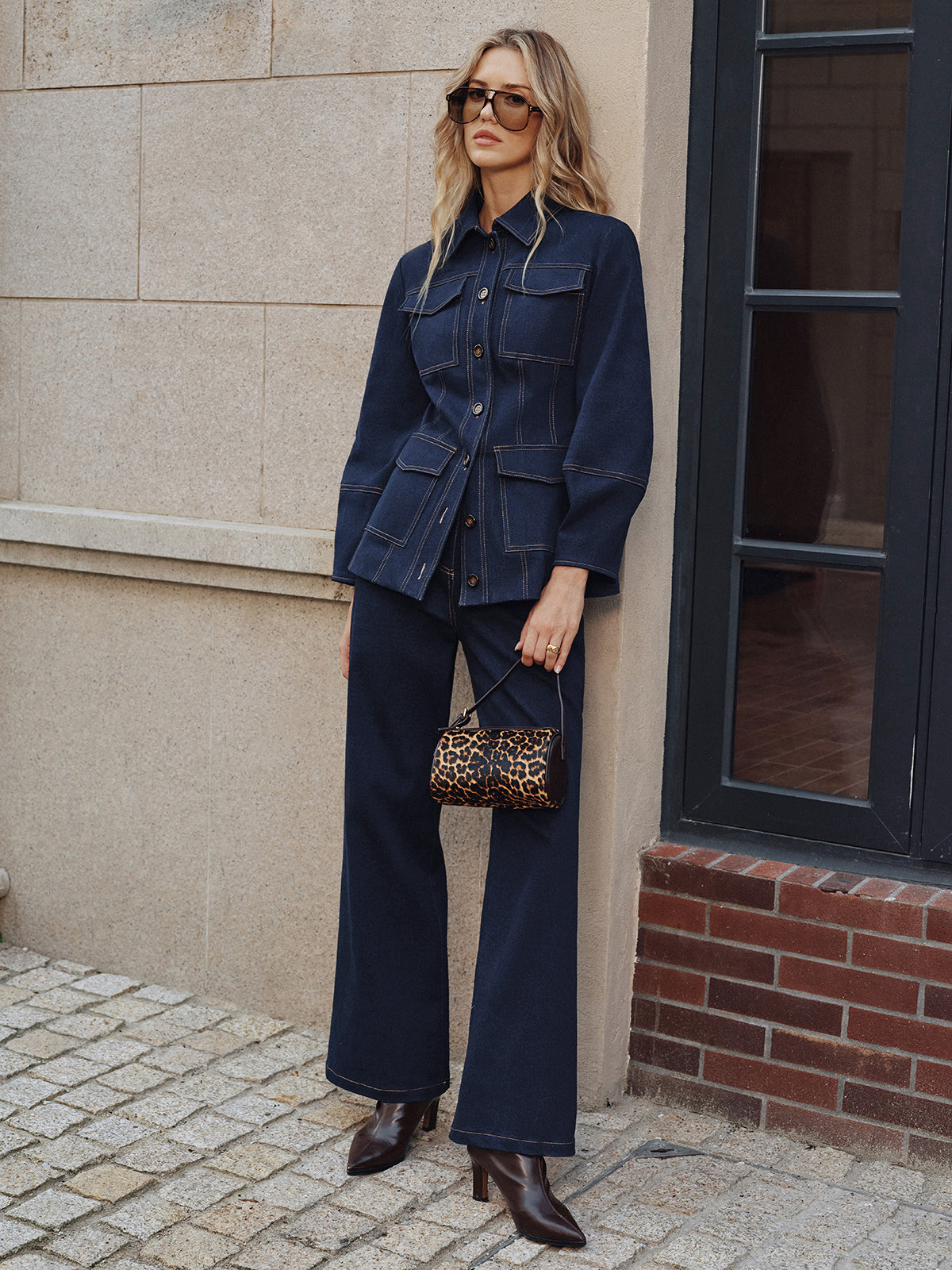 Heaven | Contrast Stitching Denim Jacket